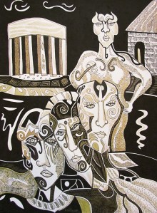 K. Gojanović, ''Štokholmski sindrom'', crtez tuš na papiru