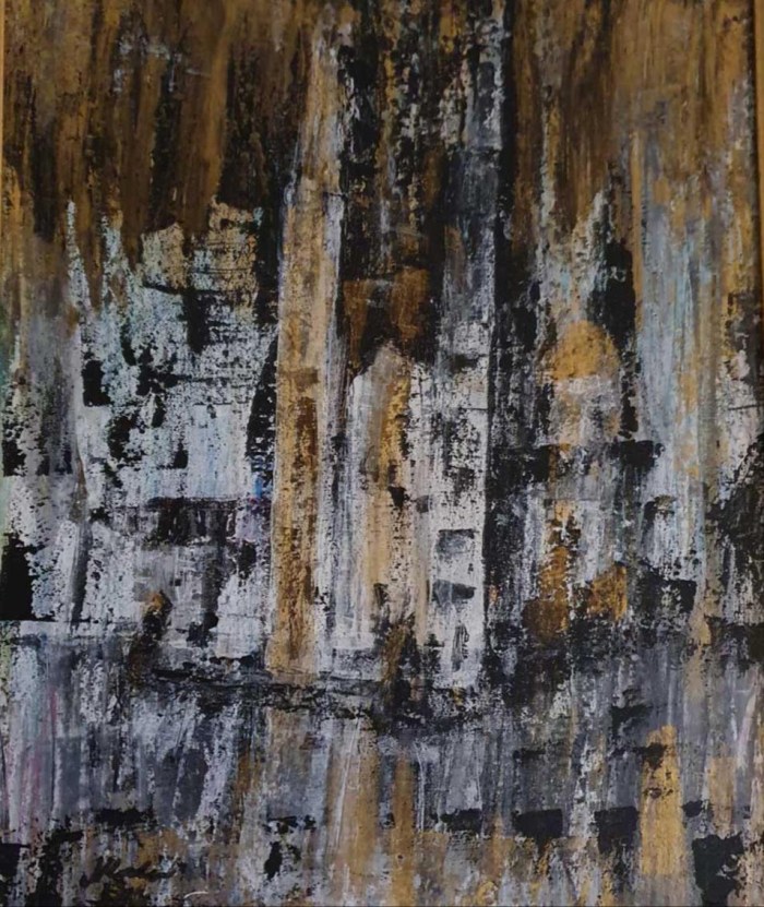 Marija Kruljac, ''Grad'', akril na platnu, 48x38 cm