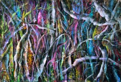 Morana Jugović, ''Iz dubine'', akril na ručno rađenom papiru, 67x99 cm