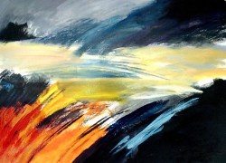 Suzana Gajdek, ''The light is coming'', akril na papiru, 50x70 cm