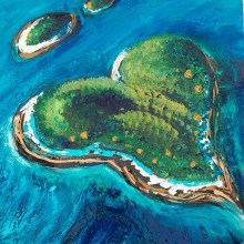 Ana Bušalić, ”Galešnjak”, ulje/pleksiglas, 30×30 cm, 2022.