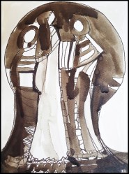 Rada Marković, ''Druga dimenzija'', tuš na papiru, 29x21 cm