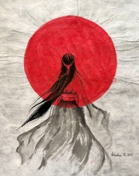 Valentina Kasapović, “Nova stvarnost”, tuš na rižinom papiru, 29x23,5 cm