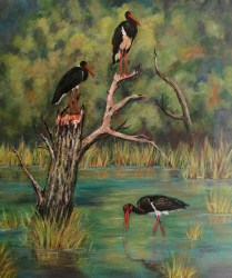 Marija Tokić, ''Crne rode'', akril na platnu, 60x50 cm