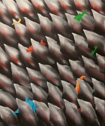 Marijan Zdunić, ''Krljušt (mikroplastika)'', akril na platnu, 50x60 cm