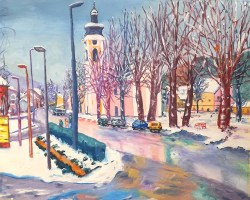 Stjepan Perković, ''Otočac'', akril na platnu, 42x52 cm