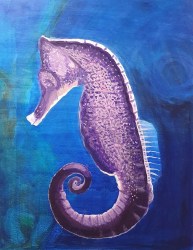 Tamara Perušić, ''Morski konjic'', akril na MDF-u, 40x50 cm